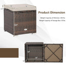 2 Pieces Patio Ottoman with Removable Cushions-Brown by LJGDeals