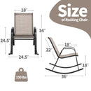 Set of 2 Metal Patio Rocking Chair with Breathable Seat Fabric by LJGDeals