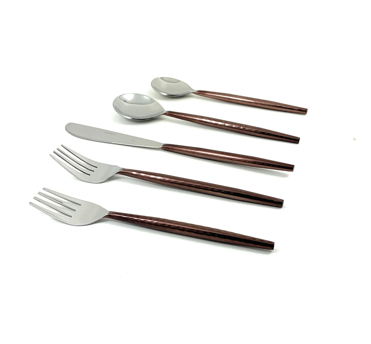 Hammered Stainless Steel Flatware 20-PC Set-Brown, photo 2 of 5