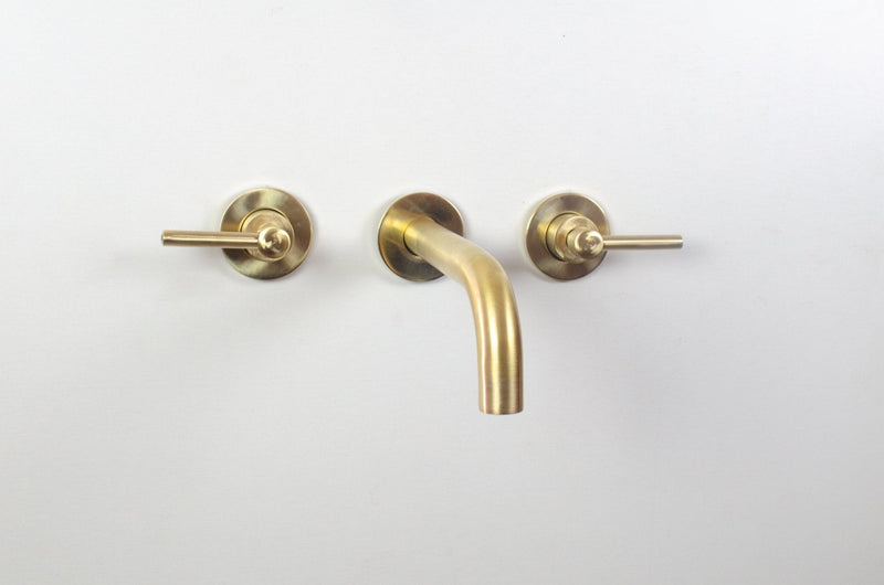 Brushed Brass Bathroom Faucet - Wall Mount Bathroom Faucet