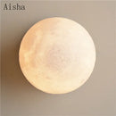 GobekUsa Circular Planet Wall Lamp: 3D Lunar Sconces for Home, Bedside, Background Wall