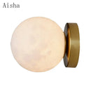 GobekUsa Circular Planet Wall Lamp: 3D Lunar Sconces for Home, Bedside, Background Wall