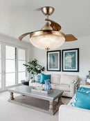 GobekUsa Brushed Copper LED Ceiling Fan with Remote Control - 6 Speeds