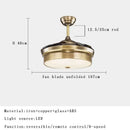 GobekUsa Brushed Copper LED Ceiling Fan with Remote Control - 6 Speeds