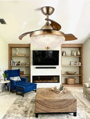 GobekUsa Brushed Copper LED Ceiling Fan with Remote Control - 6 Speeds