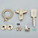GobekUsa Brushed Gold Shower Faucet Mixer Set with Wall Mount Black Control Valve