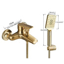 GobekUsa Brushed Gold Shower Faucet Mixer Set with Wall Mount Black Control Valve