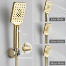 GobekUsa Brushed Gold Shower Faucet Mixer Set with Wall Mount Black Control Valve