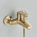 GobekUsa Brushed Gold Shower Faucet Mixer Set with Wall Mount Black Control Valve