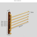 GobekUsa Brushed Gold Wood Swivel Towel Hanger Wall Mounted Folding Bathroom Towel Bar