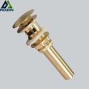 Brushed gold basin sink drain with overflow round bathroom waste drainer by Decorbites