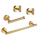 GobekUsa Brushed Gold Bathroom Hardware Set: Towel Holder, Paper Holder, Robe Hook
