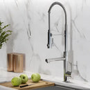 GobekUsa Brushed Gold Kitchen Faucet with Pull Down Spring Spout for Hot Cold Water