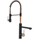 GobekUsa Brushed Gold Kitchen Faucet with Pull Down Spring Spout for Hot Cold Water