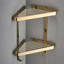 GobekUsa Brass Bathroom Shower Rack: Brushed Gold Corner Shelf for Bath and Shower Storage