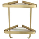 GobekUsa Brass Bathroom Shower Rack: Brushed Gold Corner Shelf for Bath and Shower Storage