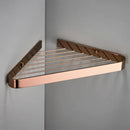GobekUsa Brass Bathroom Shower Rack: Brushed Gold Corner Shelf for Bath and Shower Storage