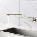 GobekUsa Brushed Gold Kitchen Pot Filler Faucet Wall Mount Single Cold Foldable Spout
