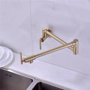 GobekUsa Brushed Gold Kitchen Pot Filler Faucet Wall Mount Single Cold Foldable Spout