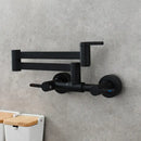 GobekUsa Brushed Gold Brass Wall-Mounted Kitchen Faucet with Foldable Spout
