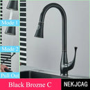 GobekUsa Brushed Gold Kitchen Faucet with 360° Rotating Spout and Two Outlet Modes