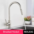 GobekUsa Brushed Gold Kitchen Faucet with 360° Rotating Spout and Two Outlet Modes