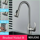 GobekUsa Brushed Gold Kitchen Faucet with 360° Rotating Spout and Two Outlet Modes
