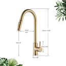 GobekUsa Brushed Gold Kitchen Faucet with 360° Rotating Spout and Two Outlet Modes