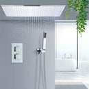 GobekUsa Brushed Gold LED Thermostatic Shower Faucet Set with Ceiling Rainfall Shower Head