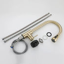 GobekUsa Brushed Gold Single Handle Pull Out Kitchen Faucet