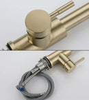 GobekUsa Brushed Gold Single Handle Pull Out Kitchen Faucet