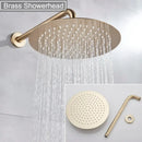 GobekUsa Brushed Gold Shower Faucet Set: Wall Mount Rotate Tub Spout, Rainfall Head Mixer Tap