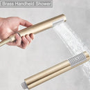 GobekUsa Brushed Gold Shower Faucet Set: Wall Mount Rotate Tub Spout, Rainfall Head Mixer Tap