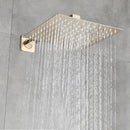 GobekUsa Brushed Gold Ultra-Thin Rainfall Shower Faucet with Wall Mount 8’‘-16’‘ Head