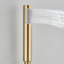 Brushed gold round hand shower bathroom nozzle sprayer by Decorbites