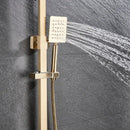 GobekUsa Brushed Gold Shower Mixer with Rotating Tub Spout and 8" Rainfall Head