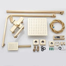 GobekUsa Brushed Gold Shower Mixer with Rotating Tub Spout and 8" Rainfall Head
