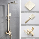 GobekUsa Brushed Gold Shower Mixer with Rotating Tub Spout and 8" Rainfall Head