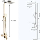 GobekUsa Brushed Gold Shower Mixer with Rotating Tub Spout and 8" Rainfall Head