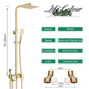 GobekUsa Brushed Gold 4-Way Brass Shower Set with Bidet Mixer Tap