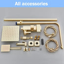 GobekUsa Brushed Gold 4-Way Brass Shower Set with Bidet Mixer Tap