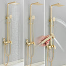 GobekUsa Brushed Gold 4-Way Brass Shower Set with Bidet Mixer Tap