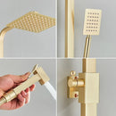 GobekUsa Brushed Gold 4-Way Brass Shower Set with Bidet Mixer Tap
