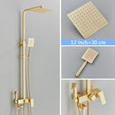 GobekUsa Brushed Gold 4-Way Brass Shower Set with Bidet Mixer Tap