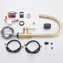 GobekUsa Brushed Gold Smart Touch Kitchen Faucet Dual Outlet Water Modes