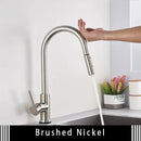 GobekUsa Brushed Gold Smart Touch Kitchen Faucet Dual Outlet Water Modes
