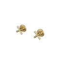 GobekUsa Brushed Gold Rainfall Shower Faucet Set with Dual Handles and Wall Mount