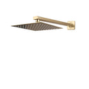 GobekUsa Brushed Gold Rainfall Shower Faucet Set with Dual Handles and Wall Mount