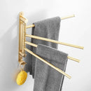 GobekUsa Brushed Gold Swivel Towel Hanger Total Brass Wall Mounted Bathroom Towel Bar