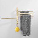GobekUsa Brushed Gold Swivel Towel Hanger Total Brass Wall Mounted Bathroom Towel Bar